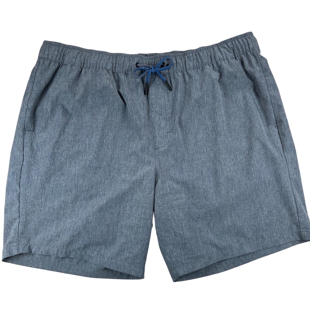 Eddie Bauer Performance Shorts Mens XXL Gray Blue‎ Quick Dry Elastic 7" Inseam